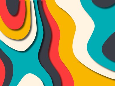 kağıt ile 3D arka plan şekilleri kesim. Soyut kağıt kitap kapağı için şablon arka plan bölmek. Kağıt arka plan kes. Soyut gerçekçi kağıt dekorasyon tasarımı için