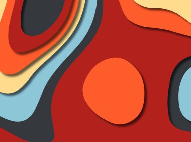 kağıt ile 3D arka plan şekilleri kesim. Soyut kağıt kitap kapağı için şablon arka plan bölmek. Kağıt arka plan kes. Soyut gerçekçi kağıt dekorasyon tasarımı için