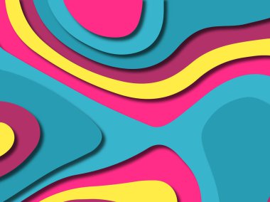 kağıt ile 3D arka plan şekilleri kesim. Soyut kağıt kitap kapağı için şablon arka plan bölmek. Kağıt arka plan kes. Soyut gerçekçi kağıt dekorasyon tasarımı için