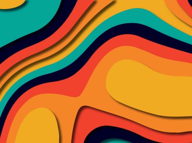 kağıt ile 3D arka plan şekilleri kesim. Soyut kağıt kitap kapağı için şablon arka plan bölmek. Kağıt arka plan kes. Soyut gerçekçi kağıt dekorasyon tasarımı için