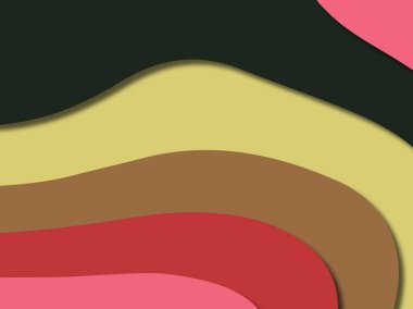 kağıt ile 3D arka plan şekilleri kesim. Soyut kağıt kitap kapağı için şablon arka plan bölmek. Kağıt arka plan kes. Soyut gerçekçi kağıt dekorasyon tasarımı için