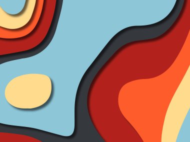 kağıt ile 3D arka plan şekilleri kesim. Soyut kağıt kitap kapağı için şablon arka plan bölmek. Kağıt arka plan kes. Soyut gerçekçi kağıt dekorasyon tasarımı için