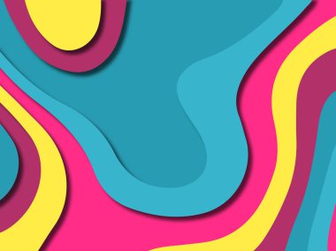 kağıt ile 3D arka plan şekilleri kesim. Soyut kağıt kitap kapağı için şablon arka plan bölmek. Kağıt arka plan kes. Soyut gerçekçi kağıt dekorasyon tasarımı için