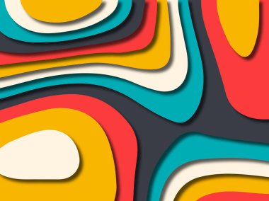 kağıt ile 3D arka plan şekilleri kesim. Soyut kağıt kitap kapağı için şablon arka plan bölmek. Kağıt arka plan kes. Soyut gerçekçi kağıt dekorasyon tasarımı için