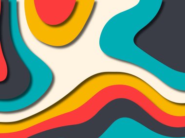 kağıt ile 3D arka plan şekilleri kesim. Soyut kağıt kitap kapağı için şablon arka plan bölmek. Kağıt arka plan kes. Soyut gerçekçi kağıt dekorasyon tasarımı için