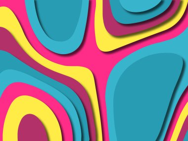 kağıt ile 3D arka plan şekilleri kesim. Soyut kağıt kitap kapağı için şablon arka plan bölmek. Kağıt arka plan kes. Soyut gerçekçi kağıt dekorasyon tasarımı için