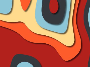 kağıt ile 3D arka plan şekilleri kesim. Soyut kağıt kitap kapağı için şablon arka plan bölmek. Kağıt arka plan kes. Soyut gerçekçi kağıt dekorasyon tasarımı için