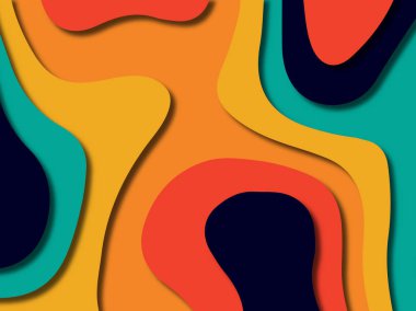 kağıt ile 3D arka plan şekilleri kesim. Soyut kağıt kitap kapağı için şablon arka plan bölmek. Kağıt arka plan kes. Soyut gerçekçi kağıt dekorasyon tasarımı için