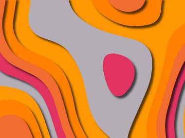 kağıt ile 3D arka plan şekilleri kesim. Soyut kağıt kitap kapağı için şablon arka plan bölmek. Kağıt arka plan kes. Soyut gerçekçi kağıt dekorasyon tasarımı için