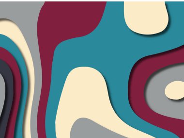 kağıt ile 3D arka plan şekilleri kesim. Soyut kağıt kitap kapağı için şablon arka plan bölmek. Kağıt arka plan kes. Soyut gerçekçi kağıt dekorasyon tasarımı için