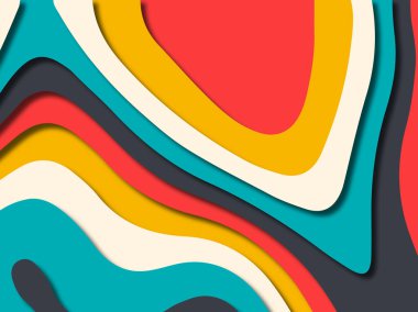 kağıt ile 3D arka plan şekilleri kesim. Soyut kağıt kitap kapağı için şablon arka plan bölmek. Kağıt arka plan kes. Soyut gerçekçi kağıt dekorasyon tasarımı için