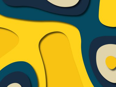 kağıt ile 3D arka plan şekilleri kesim. Soyut kağıt kitap kapağı için şablon arka plan bölmek. Kağıt arka plan kes. Soyut gerçekçi kağıt dekorasyon tasarımı için