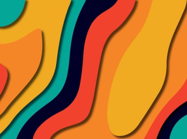 kağıt ile 3D arka plan şekilleri kesim. Soyut kağıt kitap kapağı için şablon arka plan bölmek. Kağıt arka plan kes. Soyut gerçekçi kağıt dekorasyon tasarımı için