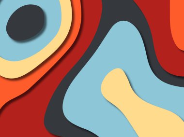 kağıt ile 3D arka plan şekilleri kesim. Soyut kağıt kitap kapağı için şablon arka plan bölmek. Kağıt arka plan kes. Soyut gerçekçi kağıt dekorasyon tasarımı için