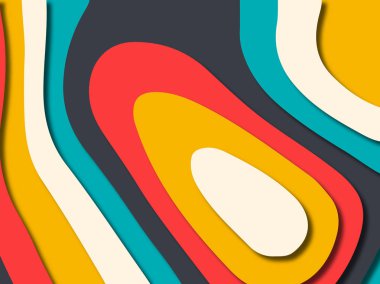 kağıt ile 3D arka plan şekilleri kesim. Soyut kağıt kitap kapağı için şablon arka plan bölmek. Kağıt arka plan kes. Soyut gerçekçi kağıt dekorasyon tasarımı için