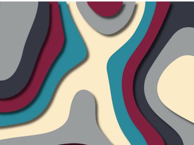 kağıt ile 3D arka plan şekilleri kesim. Soyut kağıt kitap kapağı için şablon arka plan bölmek. Kağıt arka plan kes. Soyut gerçekçi kağıt dekorasyon tasarımı için