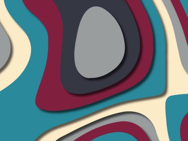 kağıt ile 3D arka plan şekilleri kesim. Soyut kağıt kitap kapağı için şablon arka plan bölmek. Kağıt arka plan kes. Soyut gerçekçi kağıt dekorasyon tasarımı için