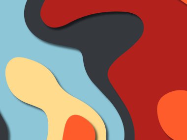 kağıt ile 3D arka plan şekilleri kesim. Soyut kağıt kitap kapağı için şablon arka plan bölmek. Kağıt arka plan kes. Soyut gerçekçi kağıt dekorasyon tasarımı için