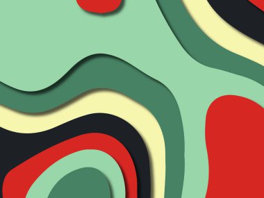 kağıt ile 3D arka plan şekilleri kesim. Soyut kağıt kitap kapağı için şablon arka plan bölmek. Kağıt arka plan kes. Soyut gerçekçi kağıt dekorasyon tasarımı için