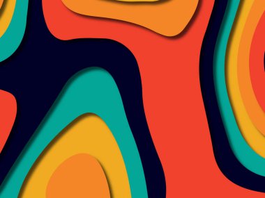 kağıt ile 3D arka plan şekilleri kesim. Soyut kağıt kitap kapağı için şablon arka plan bölmek. Kağıt arka plan kes. Soyut gerçekçi kağıt dekorasyon tasarımı için