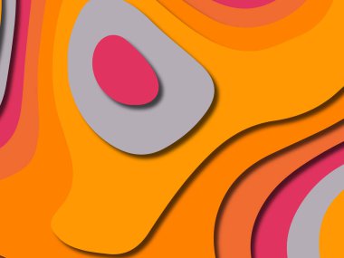 kağıt ile 3D arka plan şekilleri kesim. Soyut kağıt kitap kapağı için şablon arka plan bölmek. Kağıt arka plan kes. Soyut gerçekçi kağıt dekorasyon tasarımı için