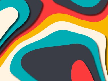 kağıt ile 3D arka plan şekilleri kesim. Soyut kağıt kitap kapağı için şablon arka plan bölmek. Kağıt arka plan kes. Soyut gerçekçi kağıt dekorasyon tasarımı için