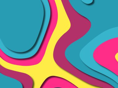 kağıt ile 3D arka plan şekilleri kesim. Soyut kağıt kitap kapağı için şablon arka plan bölmek. Kağıt arka plan kes. Soyut gerçekçi kağıt dekorasyon tasarımı için