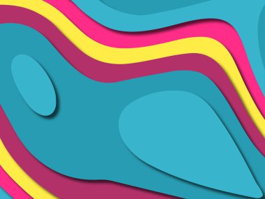 kağıt ile 3D arka plan şekilleri kesim. Soyut kağıt kitap kapağı için şablon arka plan bölmek. Kağıt arka plan kes. Soyut gerçekçi kağıt dekorasyon tasarımı için