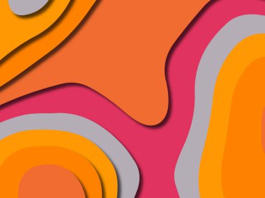 kağıt ile 3D arka plan şekilleri kesim. Soyut kağıt kitap kapağı için şablon arka plan bölmek. Kağıt arka plan kes. Soyut gerçekçi kağıt dekorasyon tasarımı için