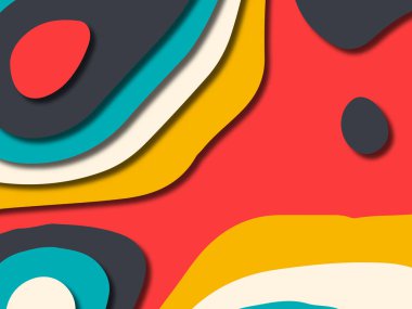 kağıt ile 3D arka plan şekilleri kesim. Soyut kağıt kitap kapağı için şablon arka plan bölmek. Kağıt arka plan kes. Soyut gerçekçi kağıt dekorasyon tasarımı için