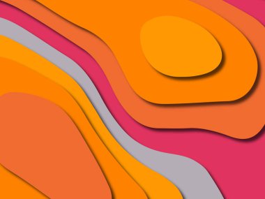 kağıt ile 3D arka plan şekilleri kesim. Soyut kağıt kitap kapağı için şablon arka plan bölmek. Kağıt arka plan kes. Soyut gerçekçi kağıt dekorasyon tasarımı için