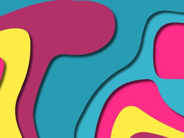 kağıt ile 3D arka plan şekilleri kesim. Soyut kağıt kitap kapağı için şablon arka plan bölmek. Kağıt arka plan kes. Soyut gerçekçi kağıt dekorasyon tasarımı için