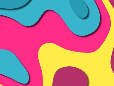 kağıt ile 3D arka plan şekilleri kesim. Soyut kağıt kitap kapağı için şablon arka plan bölmek. Kağıt arka plan kes. Soyut gerçekçi kağıt dekorasyon tasarımı için