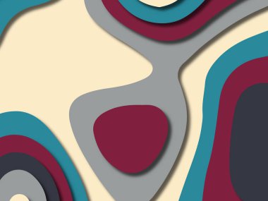 kağıt ile 3D arka plan şekilleri kesim. Soyut kağıt kitap kapağı için şablon arka plan bölmek. Kağıt arka plan kes. Soyut gerçekçi kağıt dekorasyon tasarımı için