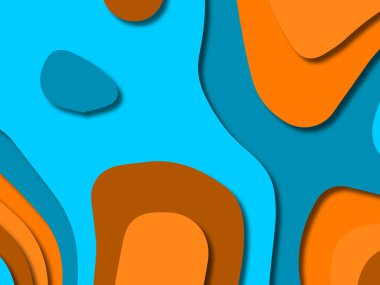 kağıt ile 3D arka plan şekilleri kesim. Soyut kağıt kitap kapağı için şablon arka plan bölmek. Kağıt arka plan kes. Soyut gerçekçi kağıt dekorasyon tasarımı için