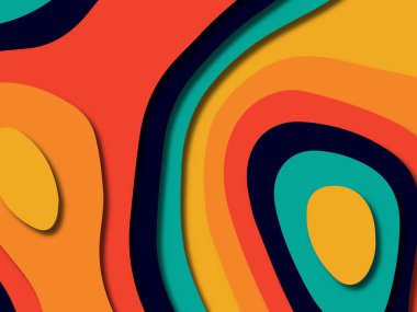 kağıt ile 3D arka plan şekilleri kesim. Soyut kağıt kitap kapağı için şablon arka plan bölmek. Kağıt arka plan kes. Soyut gerçekçi kağıt dekorasyon tasarımı için