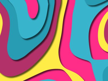 kağıt ile 3D arka plan şekilleri kesim. Soyut kağıt kitap kapağı için şablon arka plan bölmek. Kağıt arka plan kes. Soyut gerçekçi kağıt dekorasyon tasarımı için