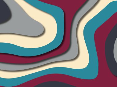 kağıt ile 3D arka plan şekilleri kesim. Soyut kağıt kitap kapağı için şablon arka plan bölmek. Kağıt arka plan kes. Soyut gerçekçi kağıt dekorasyon tasarımı için