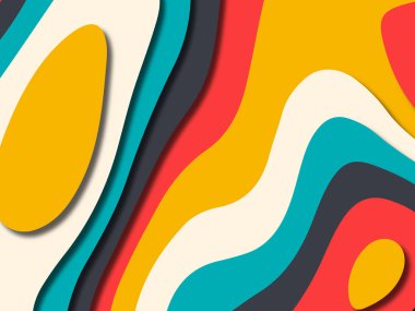 kağıt ile 3D arka plan şekilleri kesim. Soyut kağıt kitap kapağı için şablon arka plan bölmek. Kağıt arka plan kes. Soyut gerçekçi kağıt dekorasyon tasarımı için