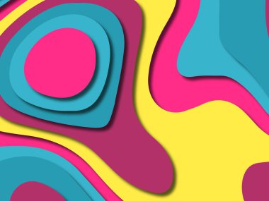 kağıt ile 3D arka plan şekilleri kesim. Soyut kağıt kitap kapağı için şablon arka plan bölmek. Kağıt arka plan kes. Soyut gerçekçi kağıt dekorasyon tasarımı için