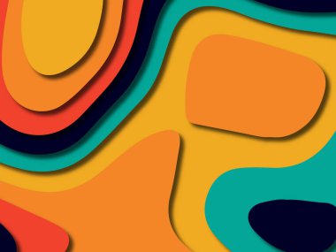 kağıt ile 3D arka plan şekilleri kesim. Soyut kağıt kitap kapağı için şablon arka plan bölmek. Kağıt arka plan kes. Soyut gerçekçi kağıt dekorasyon tasarımı için