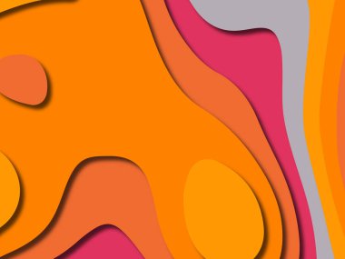 kağıt ile 3D arka plan şekilleri kesim. Soyut kağıt kitap kapağı için şablon arka plan bölmek. Kağıt arka plan kes. Soyut gerçekçi kağıt dekorasyon tasarımı için