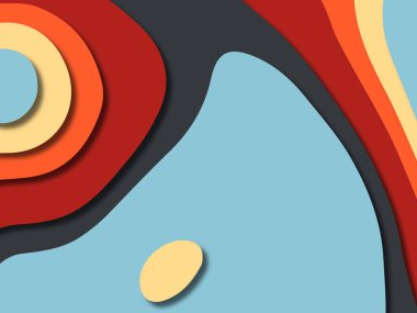 kağıt ile 3D arka plan şekilleri kesim. Soyut kağıt kitap kapağı için şablon arka plan bölmek. Kağıt arka plan kes. Soyut gerçekçi kağıt dekorasyon tasarımı için