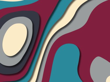 kağıt ile 3D arka plan şekilleri kesim. Soyut kağıt kitap kapağı için şablon arka plan bölmek. Kağıt arka plan kes. Soyut gerçekçi kağıt dekorasyon tasarımı için