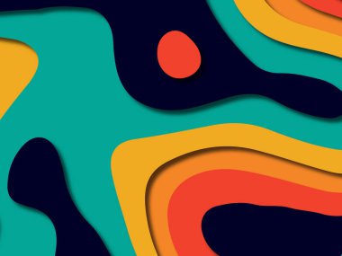 kağıt ile 3D arka plan şekilleri kesim. Soyut kağıt kitap kapağı için şablon arka plan bölmek. Kağıt arka plan kes. Soyut gerçekçi kağıt dekorasyon tasarımı için