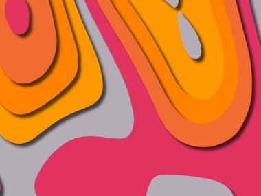 kağıt ile 3D arka plan şekilleri kesim. Soyut kağıt kitap kapağı için şablon arka plan bölmek. Kağıt arka plan kes. Soyut gerçekçi kağıt dekorasyon tasarımı için