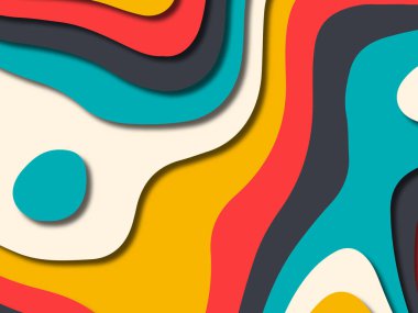 kağıt ile 3D arka plan şekilleri kesim. Soyut kağıt kitap kapağı için şablon arka plan bölmek. Kağıt arka plan kes. Soyut gerçekçi kağıt dekorasyon tasarımı için