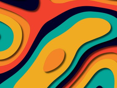 kağıt ile 3D arka plan şekilleri kesim. Soyut kağıt kitap kapağı için şablon arka plan bölmek. Kağıt arka plan kes. Soyut gerçekçi kağıt dekorasyon tasarımı için