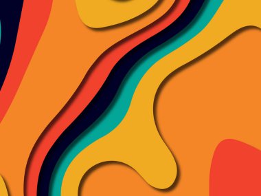 kağıt ile 3D arka plan şekilleri kesim. Soyut kağıt kitap kapağı için şablon arka plan bölmek. Kağıt arka plan kes. Soyut gerçekçi kağıt dekorasyon tasarımı için