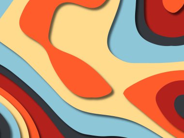 kağıt ile 3D arka plan şekilleri kesim. Soyut kağıt kitap kapağı için şablon arka plan bölmek. Kağıt arka plan kes. Soyut gerçekçi kağıt dekorasyon tasarımı için